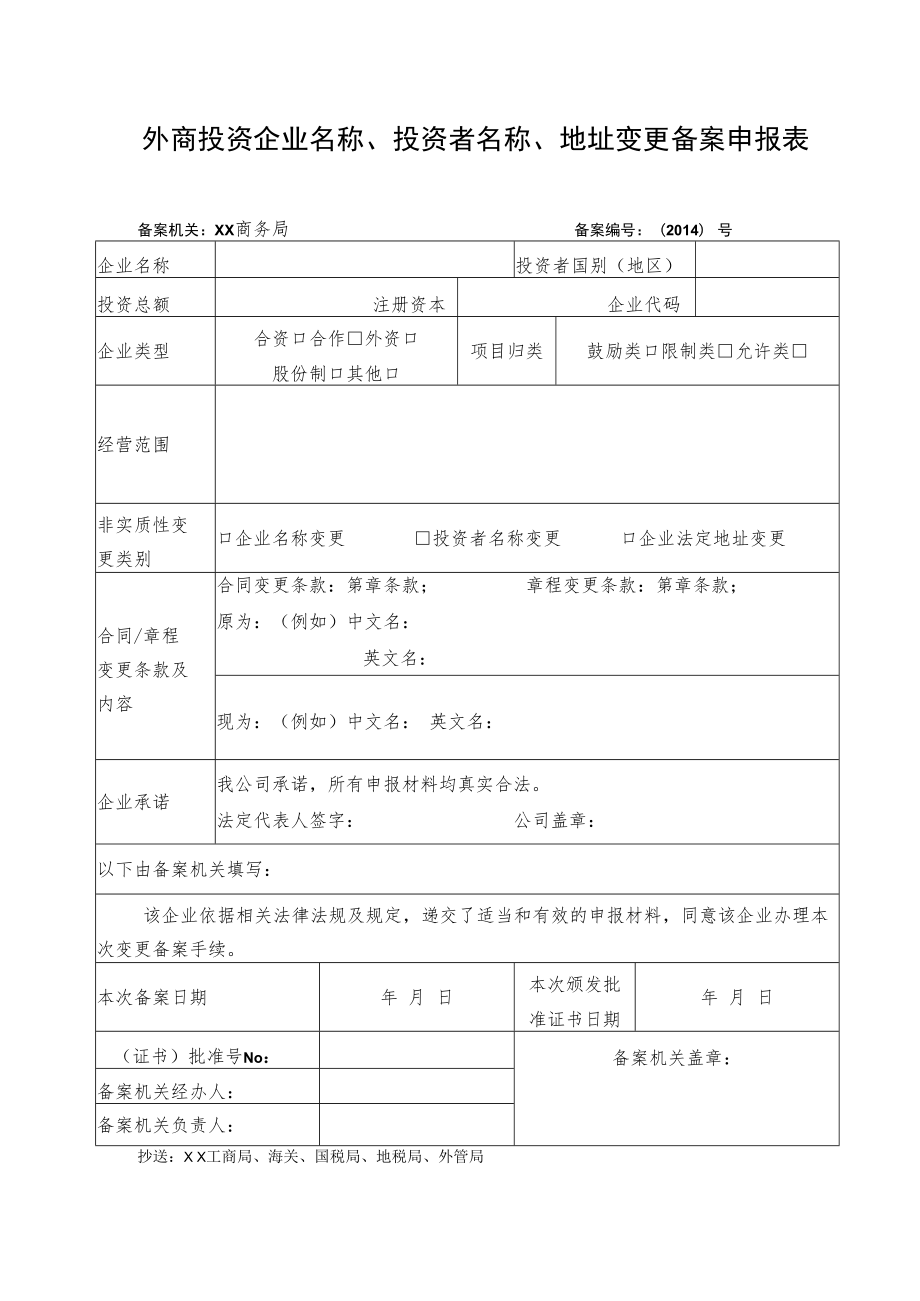 江苏省外商投资企业非实质性变更备案申报审核表.docx_第1页