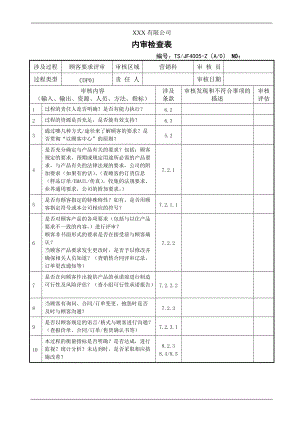 TS16949过程内审检查表(DOC 48页).docx