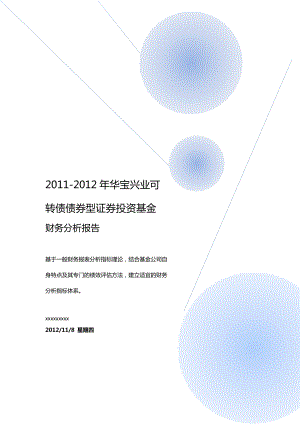 华宝兴业可转债债券型证券投资基金-X年财务分析.docx