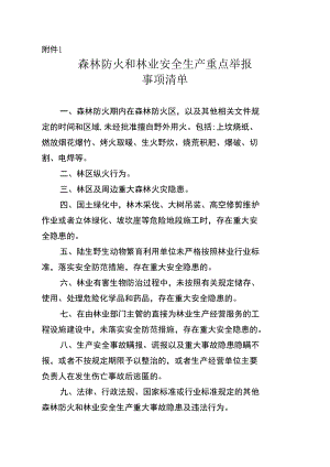 森林防火和林业安全生产重点举报事项清单、受理单、交办单、奖励审批表.docx