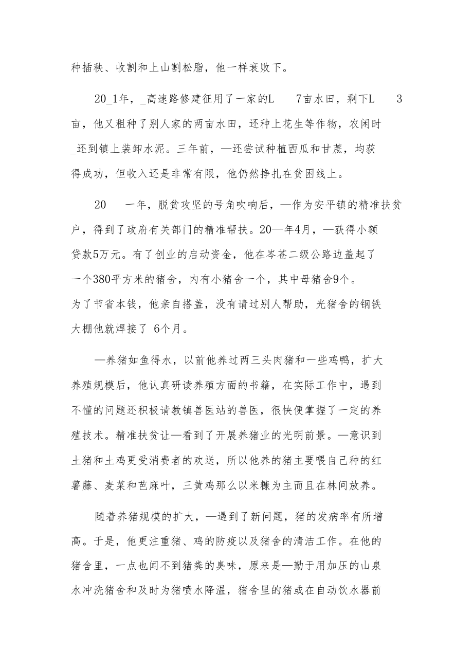 脱贫致富典型事迹材料脱贫致富典型事迹材料2篇.docx_第2页