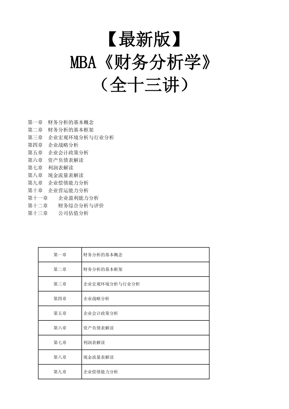 【新版mba教材】《财务分析学》全十三讲.docx_第1页