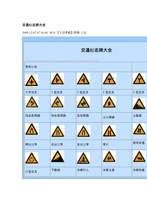 交通标志牌大全.doc