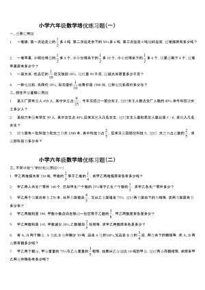 小学六年级数学培优练习题.doc