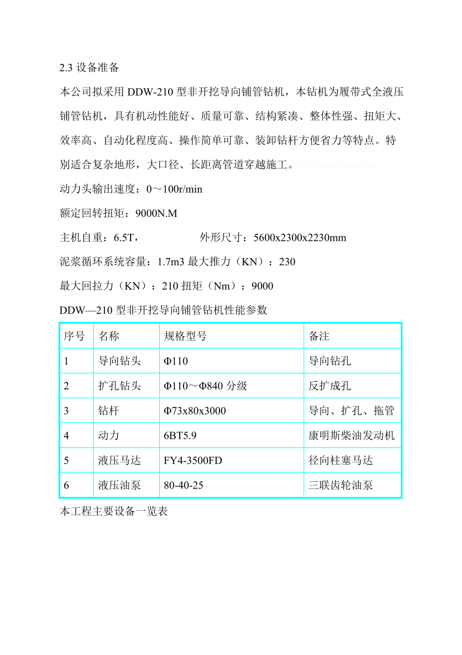 污水管工程拖管法施工组织设计方案.doc_第2页