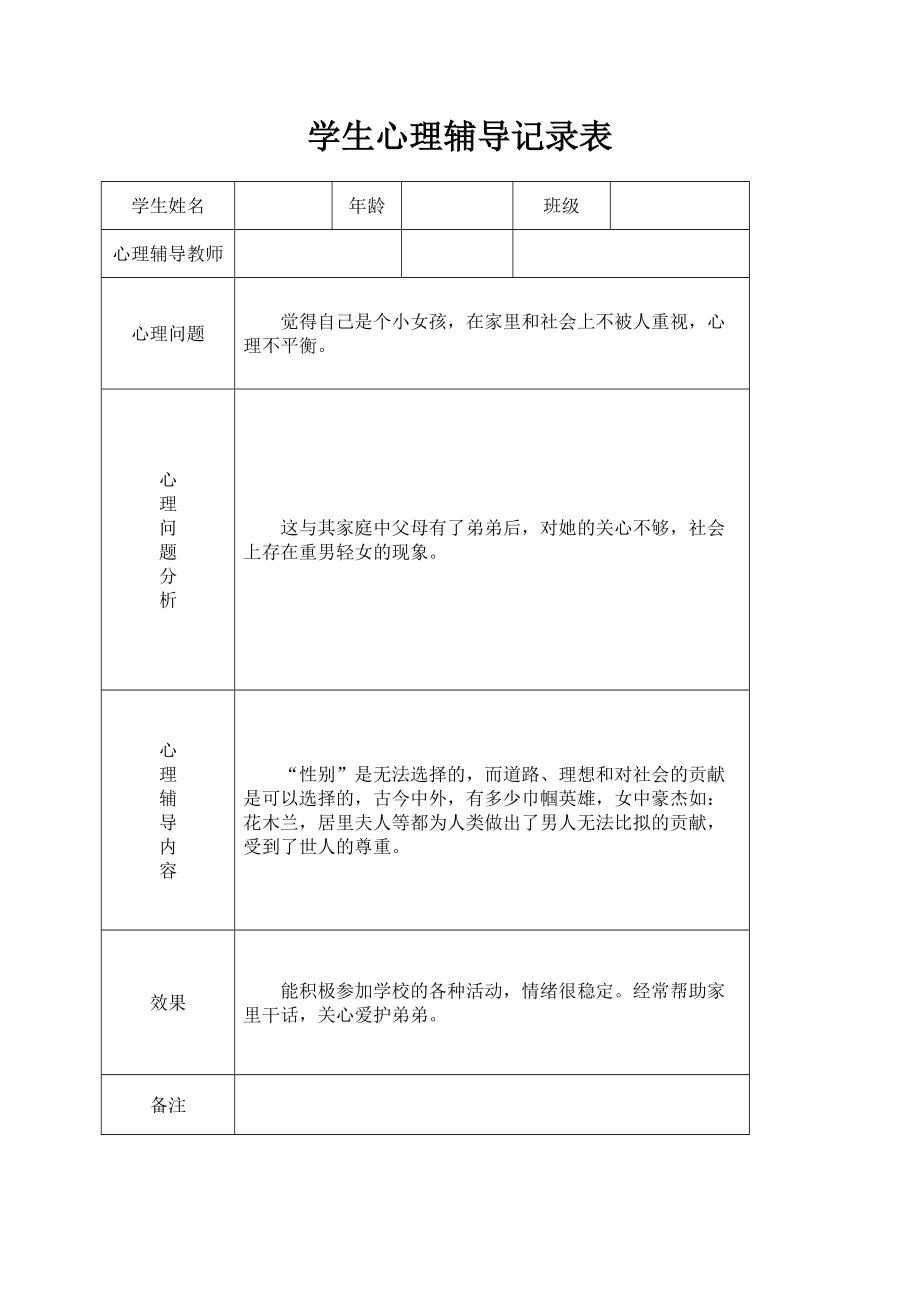 小学心理咨询心理疏导记录表.doc_第3页