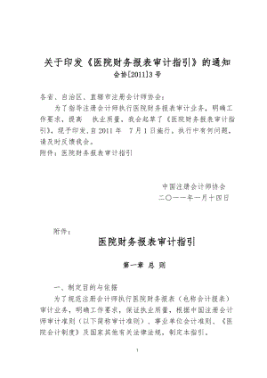 医院财务报表及审计管理知识分析指引.docx