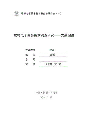 农村电子商务需求调查研究——文献综述.doc