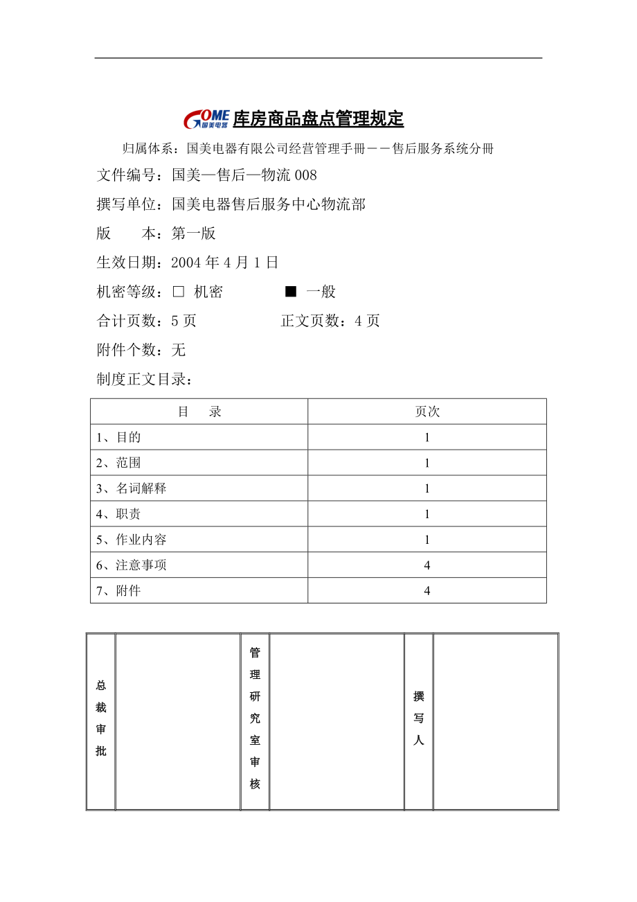 库房商品盘点管理规定.docx_第1页