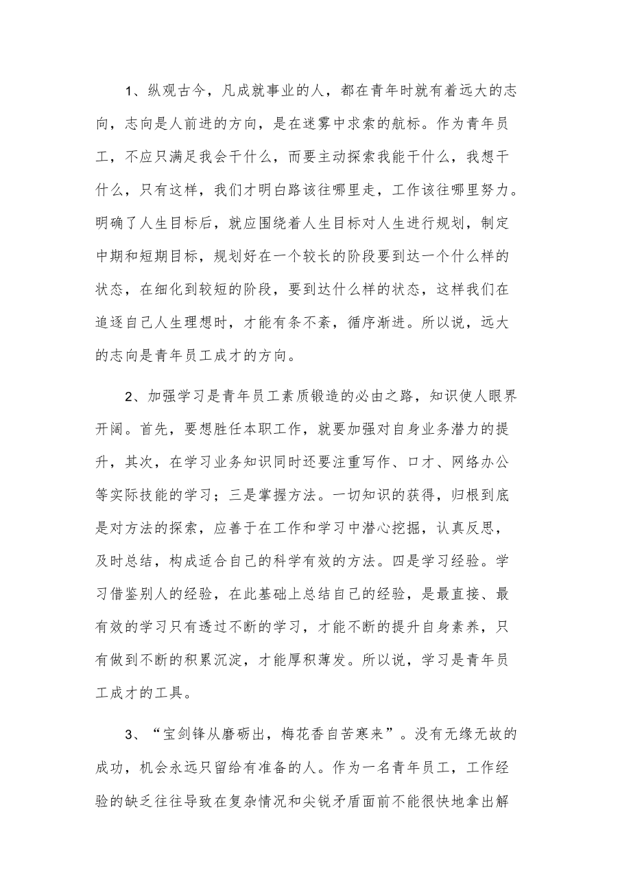 青年员工座谈会发言稿.docx_第2页