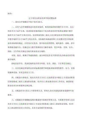 辽宁省民办职业培训学校设置标准.docx