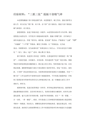 经验材料：“三抓三促”提振干部精气神.docx