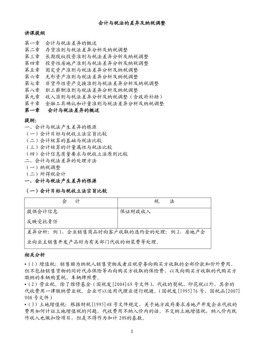 会计与税法的差异与纳税调整(打印).docx_第1页