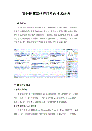 审计监察网络应用平台技术总结.docx