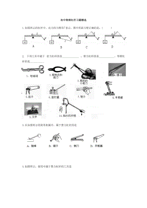 初中物理杠杆习题精选.docx