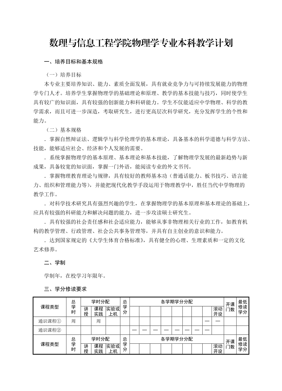 数理与信息工程学院物理学专业本科教学计划.doc_第1页