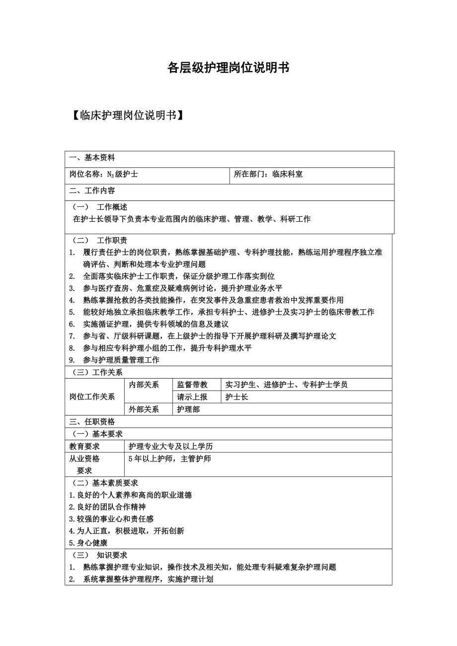 护理岗位说明指导书.doc_第2页