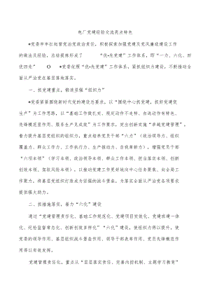 电厂党建经验交流亮点特色.docx