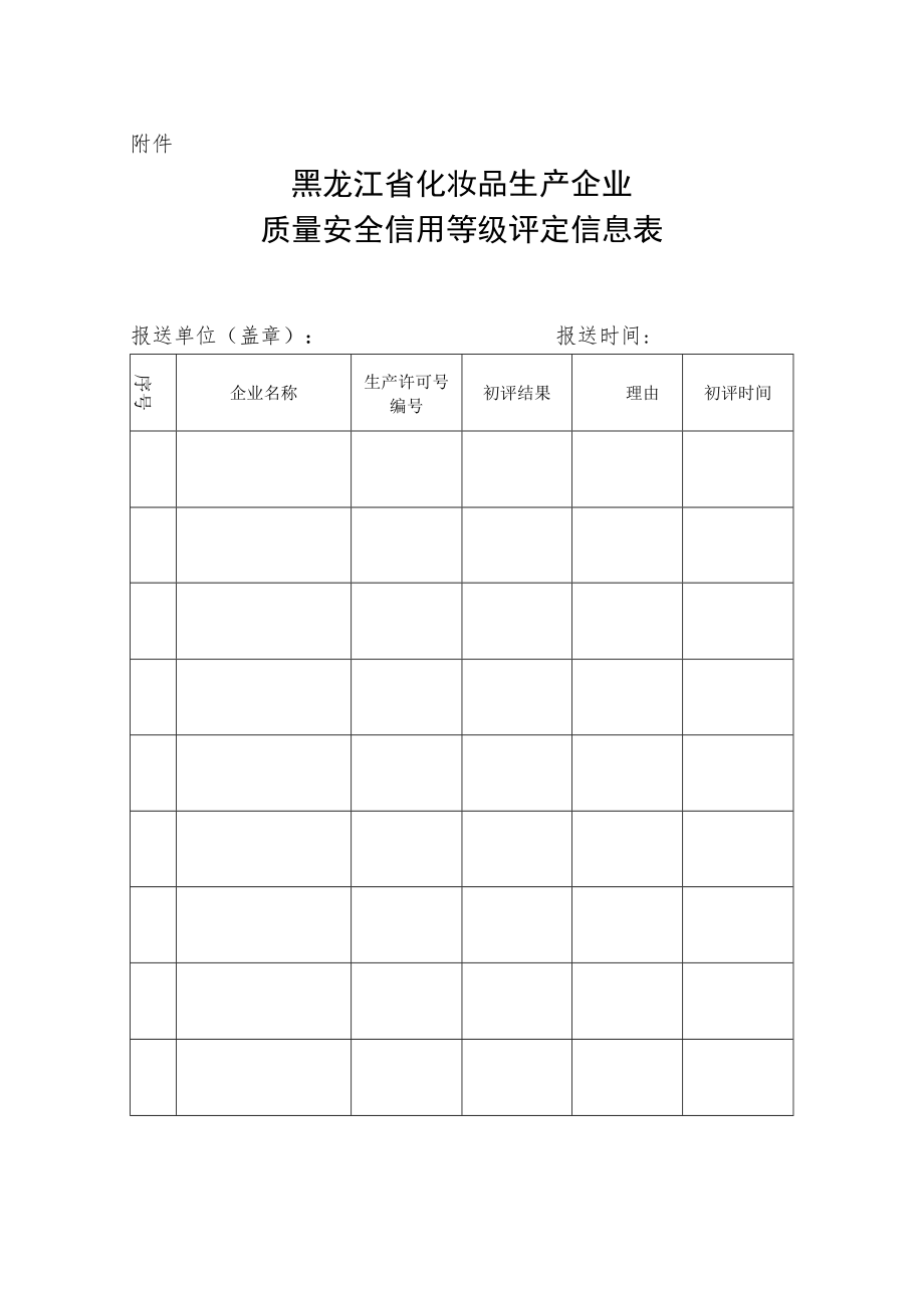 黑龙江省化妆品生产企业质量安全信用等级评定信息表.docx_第1页