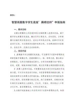 附件1：建设智慧商圈数字孪生底座“揭榜挂帅”项目申报指南.docx