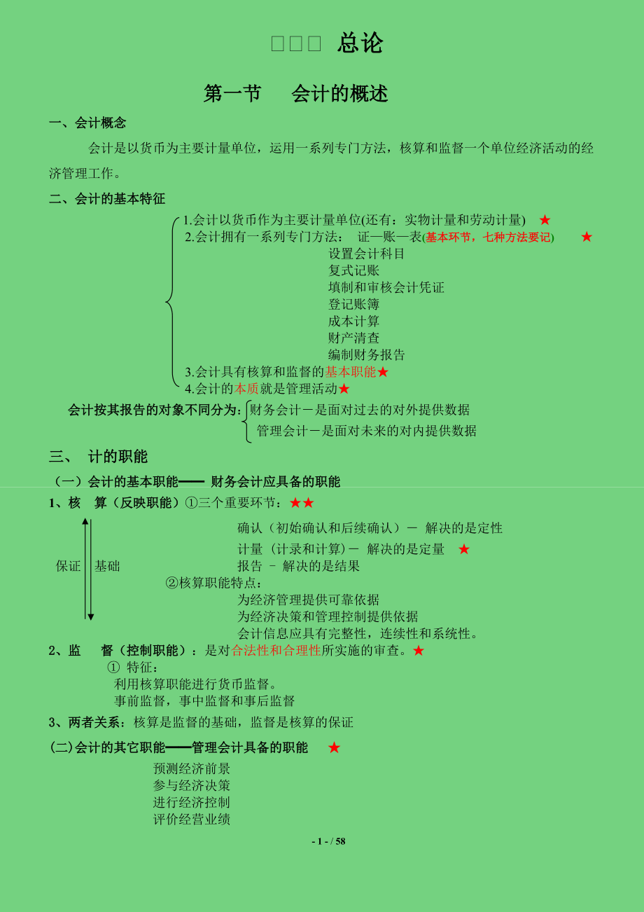 会计基础知识点归纳与提升全十章.docx_第1页