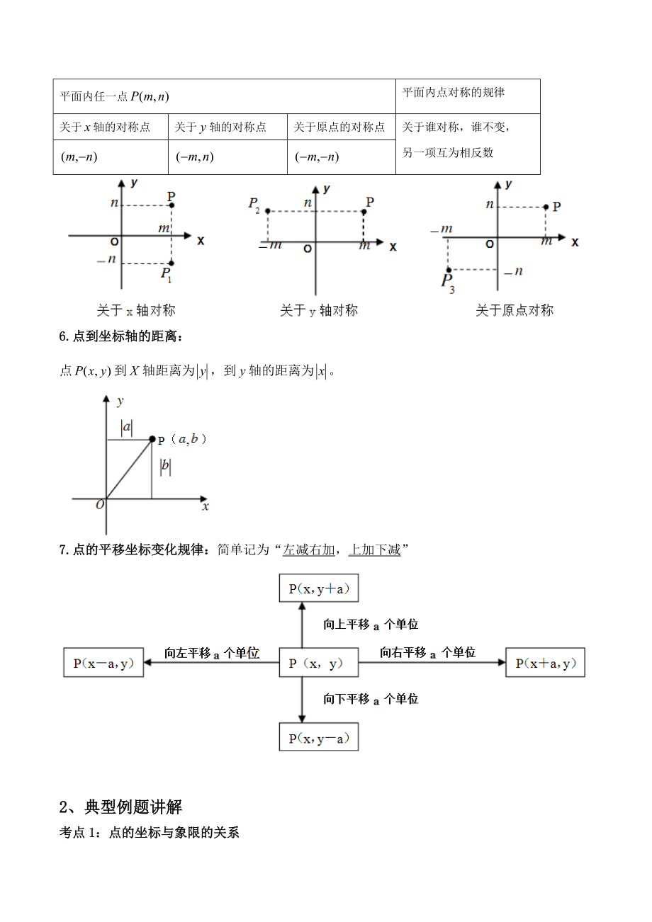 平面直角坐标系典型例题含答案.doc_第2页