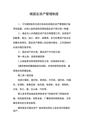 镇固定资产管理制度.docx