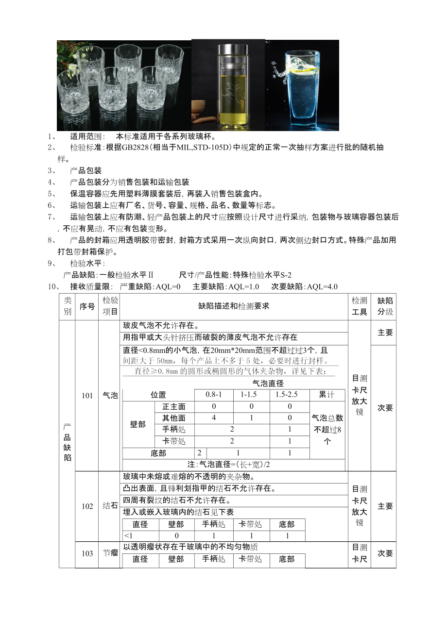 玻璃杯检验标准.doc_第1页