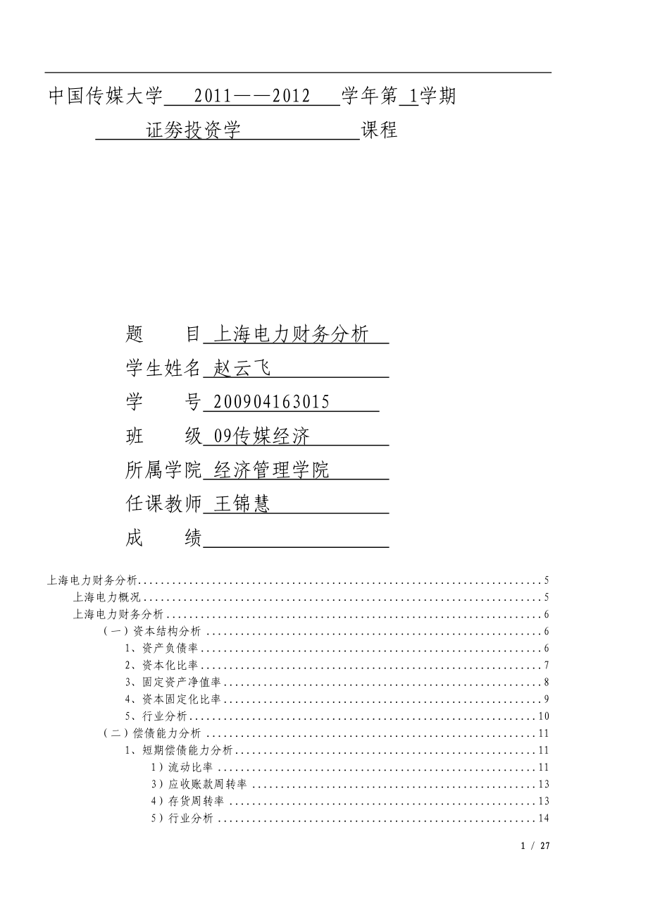 某电力公司财务分析.docx_第1页