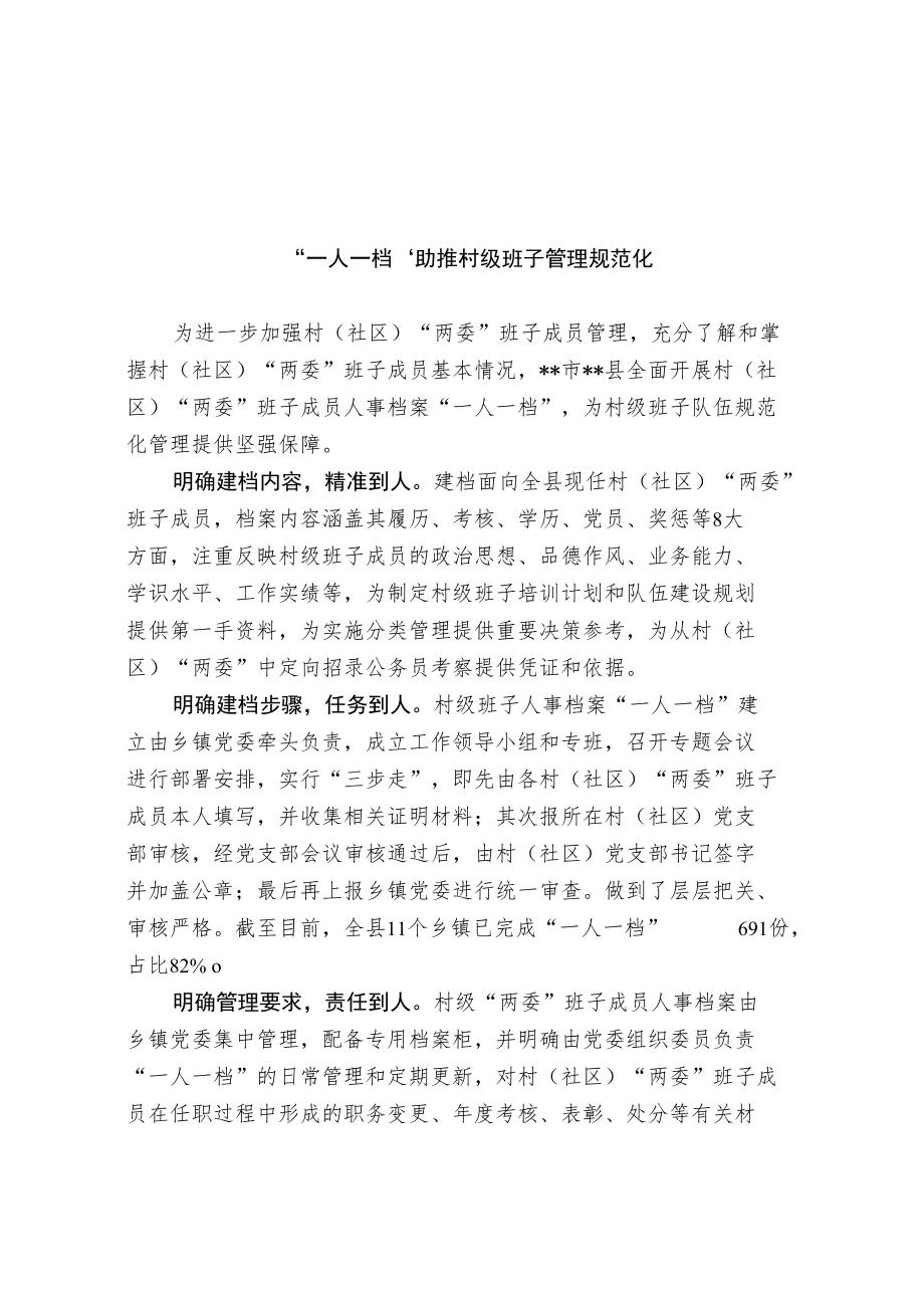 村级班子管理规范化经验交流材料.docx_第1页