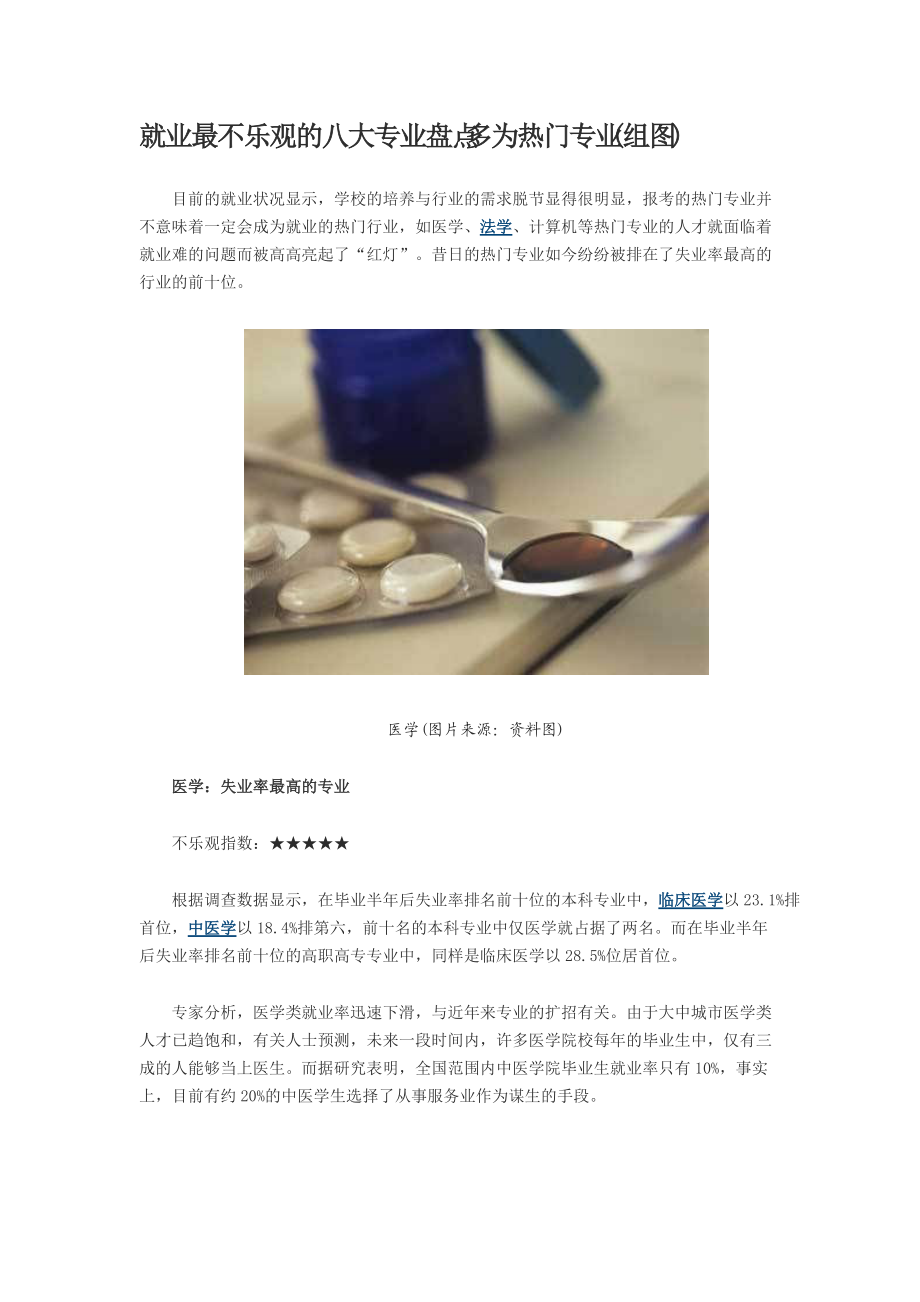 就业最不乐观的八大专业盘点 多为热门专业(组图).docx_第1页