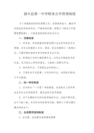 禄丰县第一中学财务公开管理制度.docx