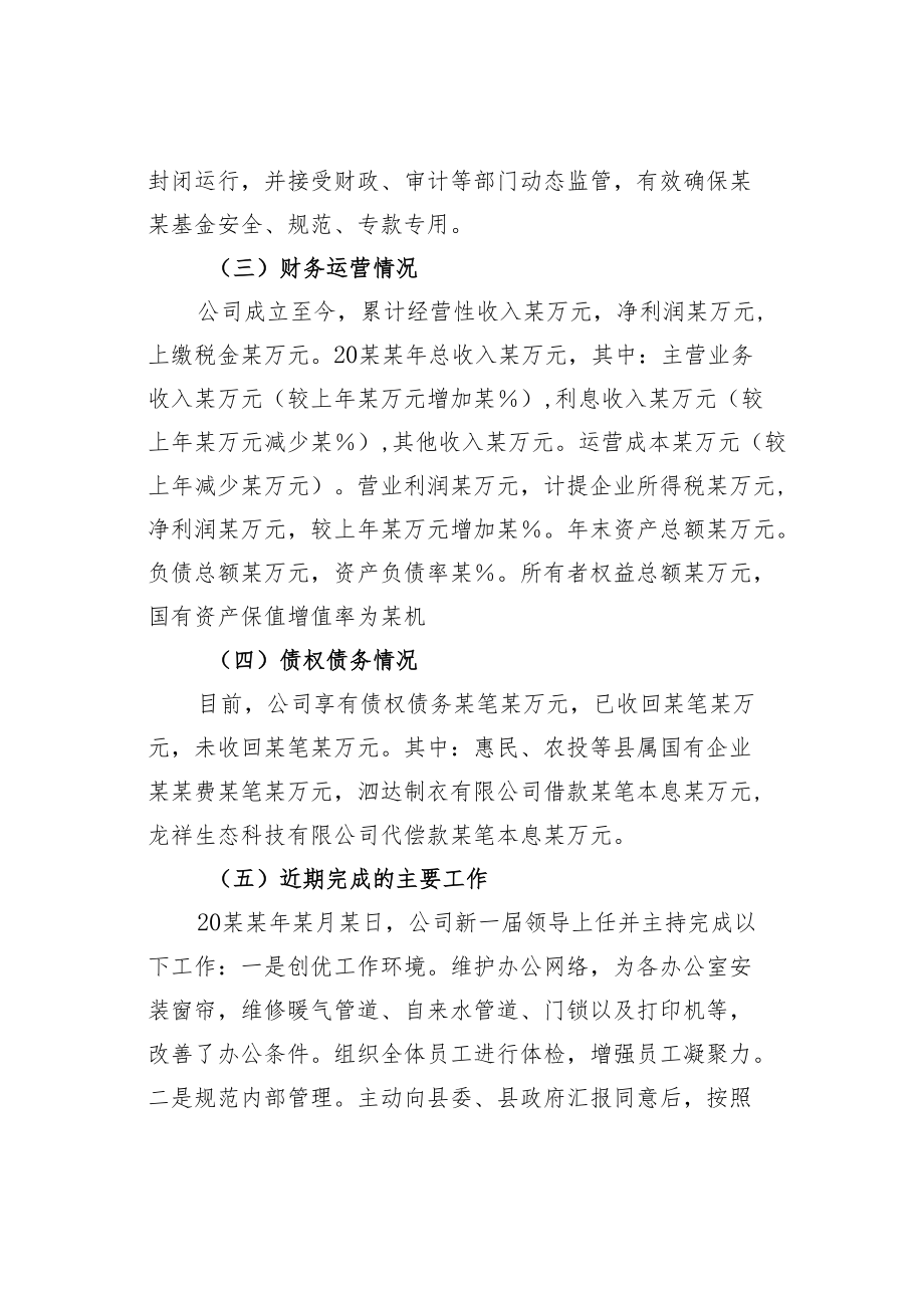 某某县某融资公司工作情况的汇报.docx_第2页