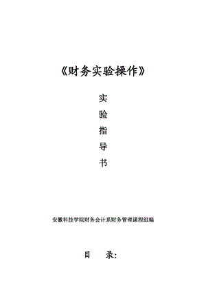 实验指导书-《财务实验操作》.docx