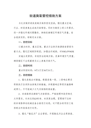 街道臭氧管控措施方案.docx