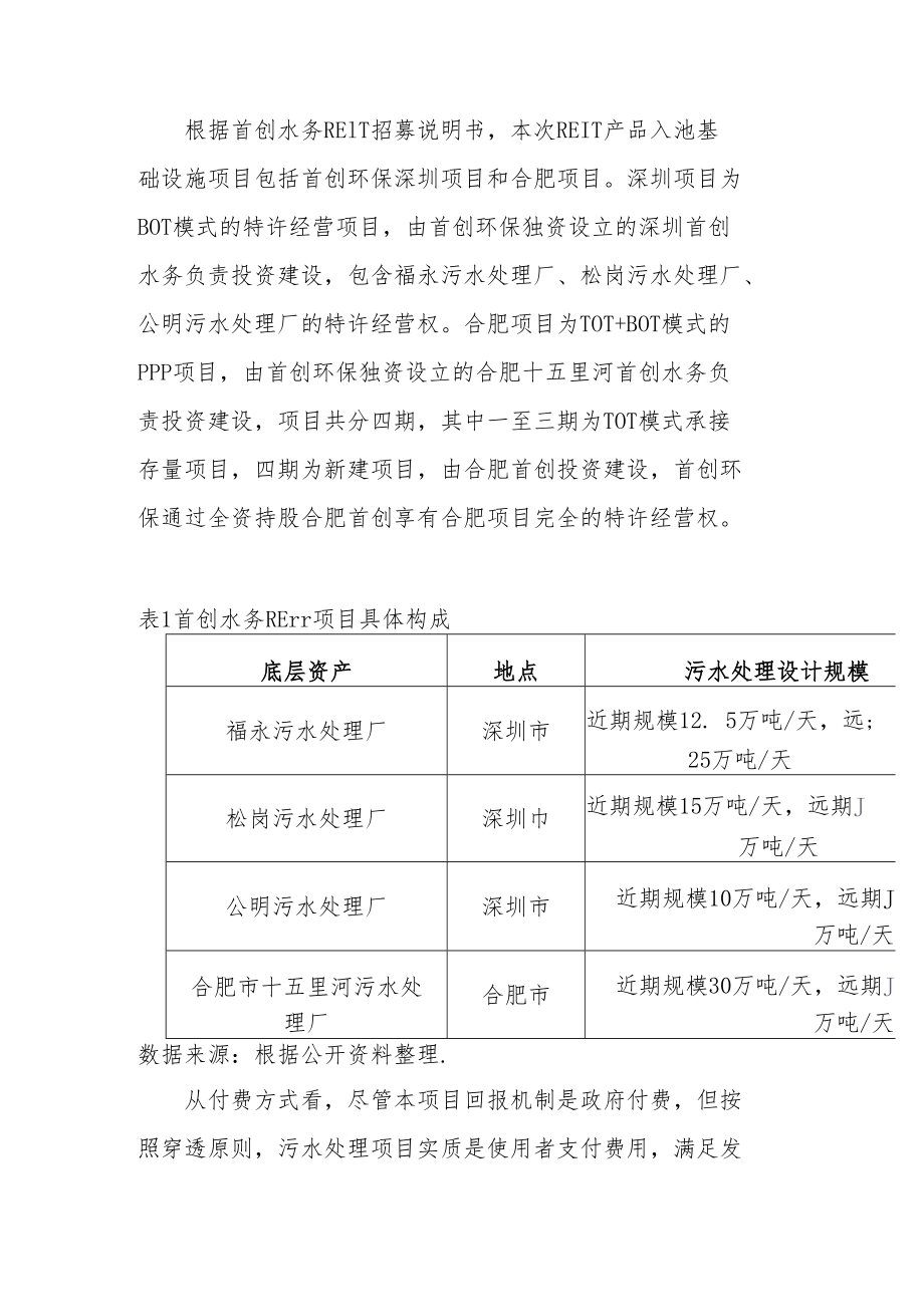 绿色PPP项目作为底层资产发行REITs产品的案例分析——以首创水务为例.docx_第3页