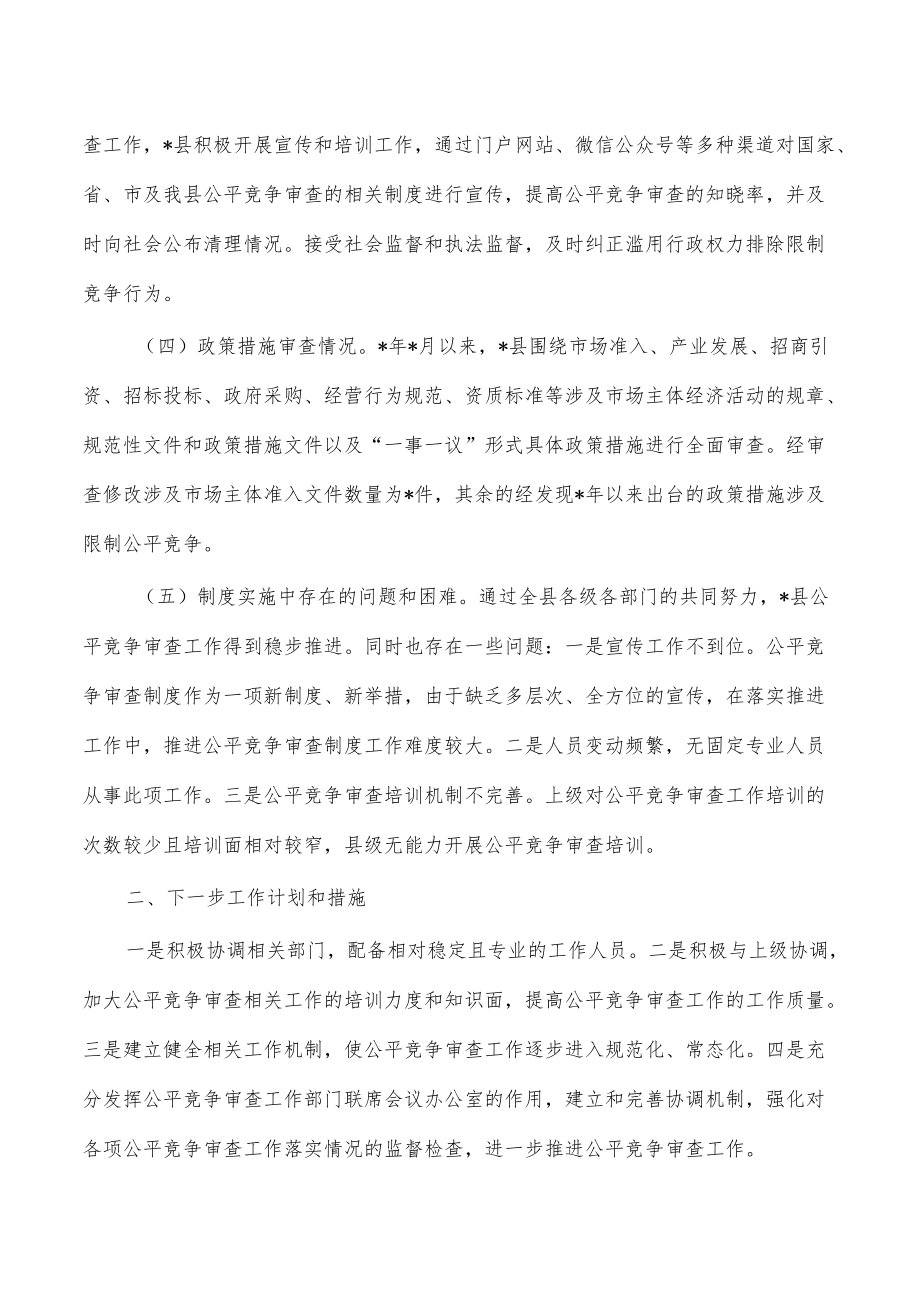 公平竞争审查工作总结自查报告.docx_第2页