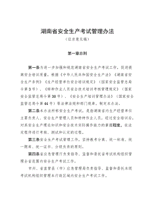 湖南省安全生产考试管理办法.docx