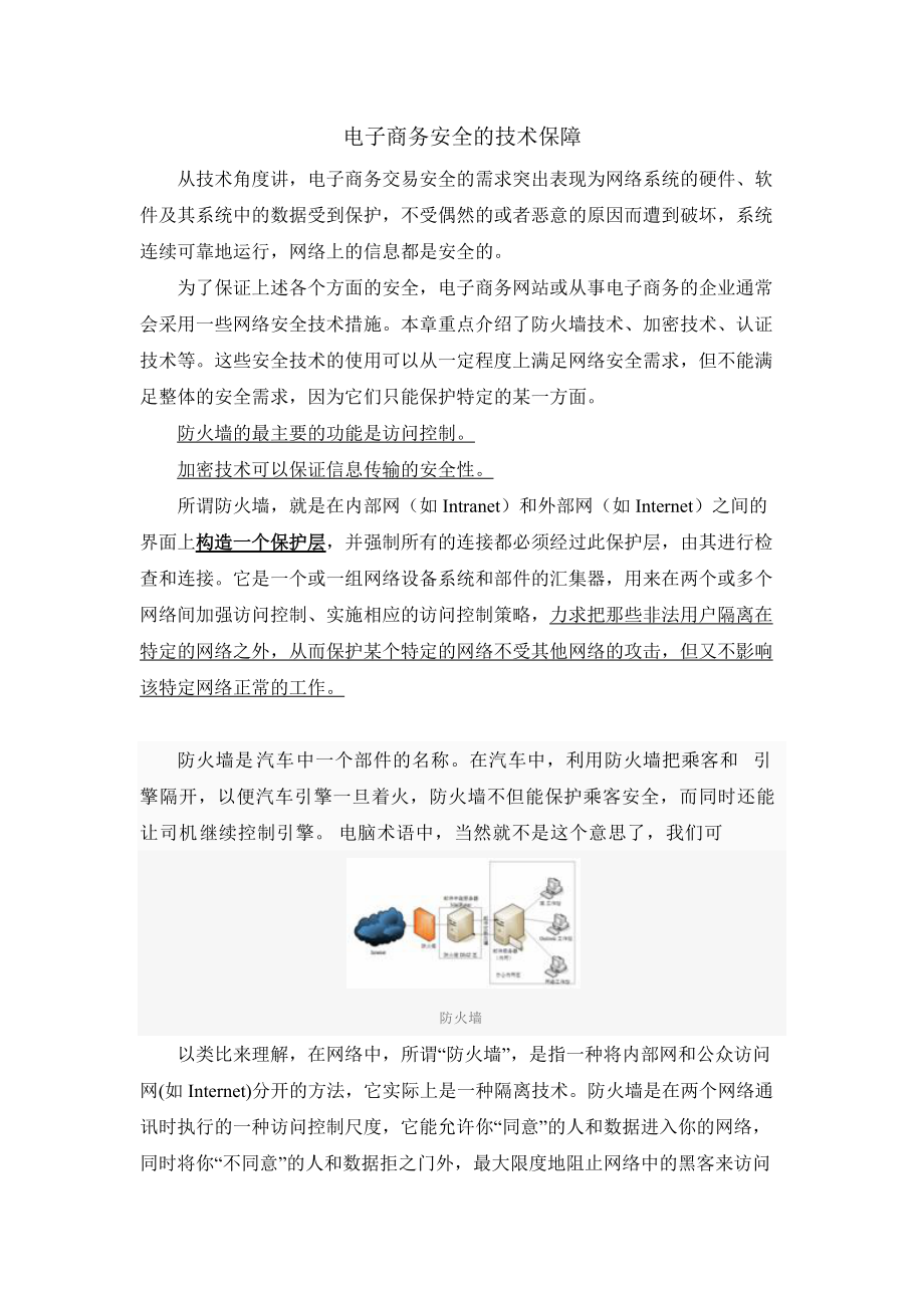 电子商务安全的技术保障.docx_第1页