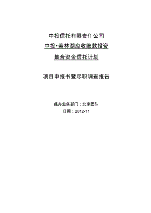 美林湖应收账款投资集合资金信托计划项目申报书暨尽职.docx