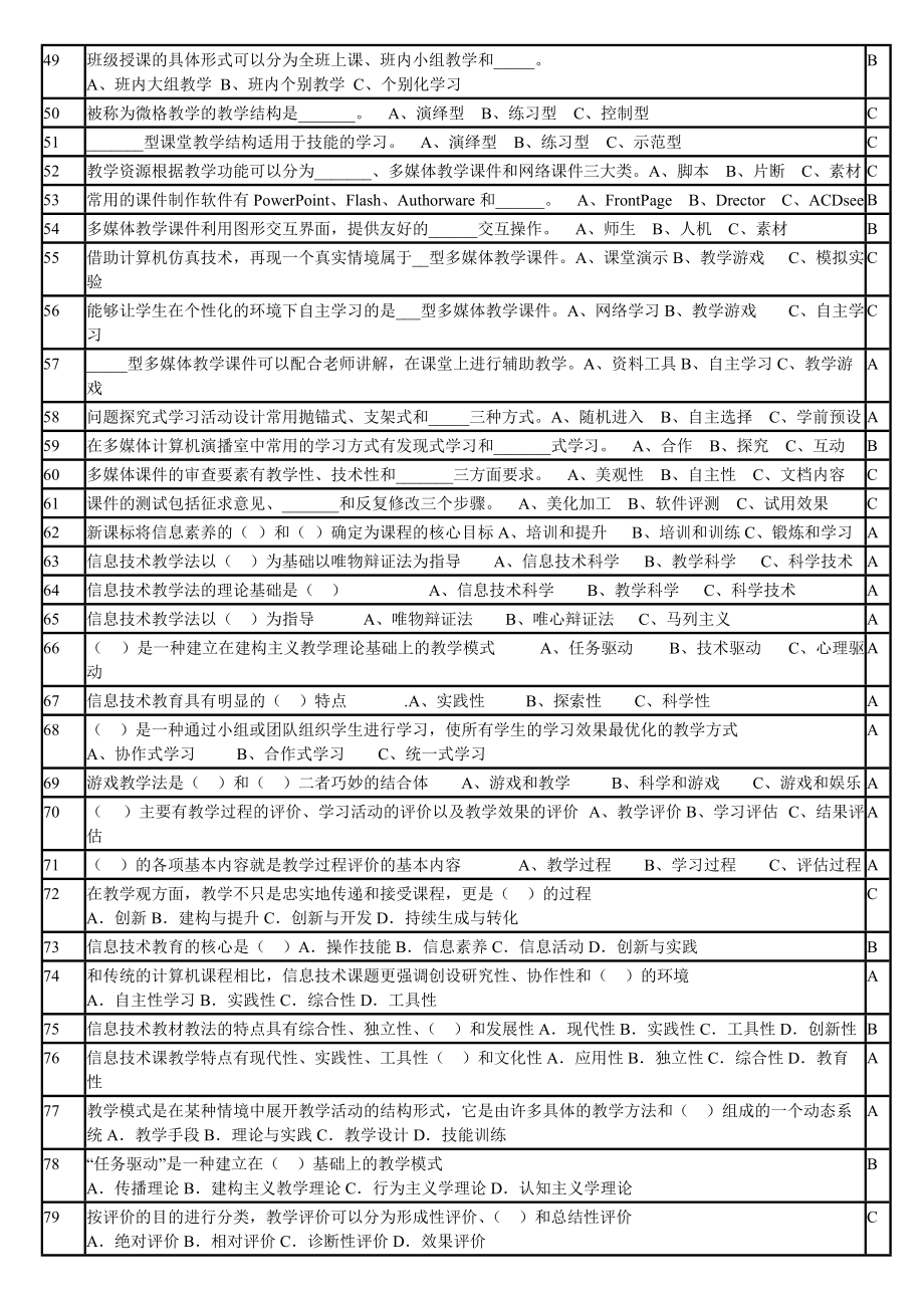 信息技术与远程教育应用能力培训题库1.docx_第3页