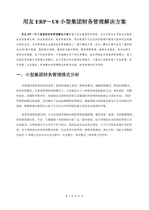 用友小型集团财务管理解决方案.docx