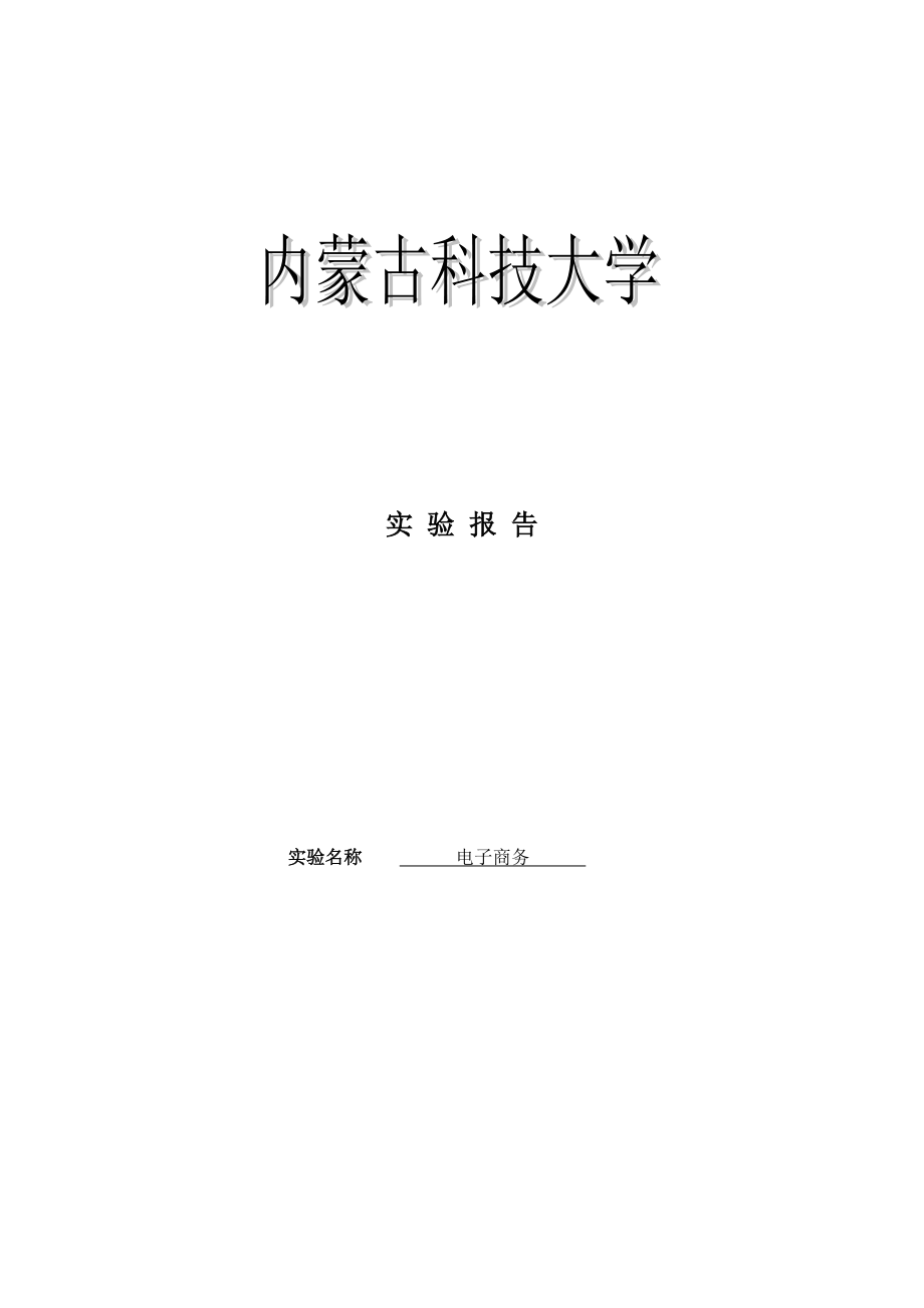 内蒙古科技大学 电子商务报告.docx_第1页