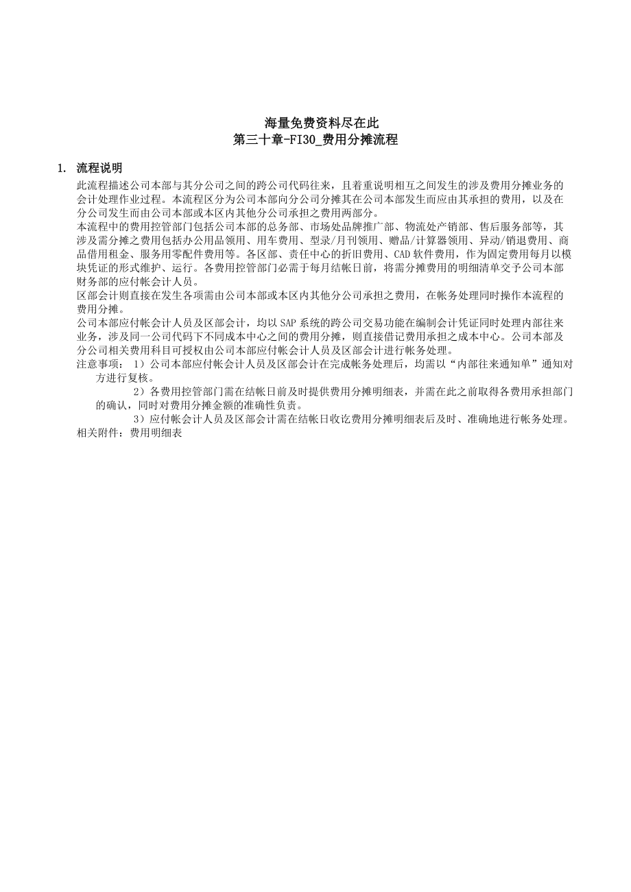 上海震旦家具有限公司SAP实施专案费用分摊流程.docx_第1页