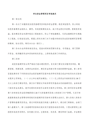 单位资金管理项目审批规定.docx