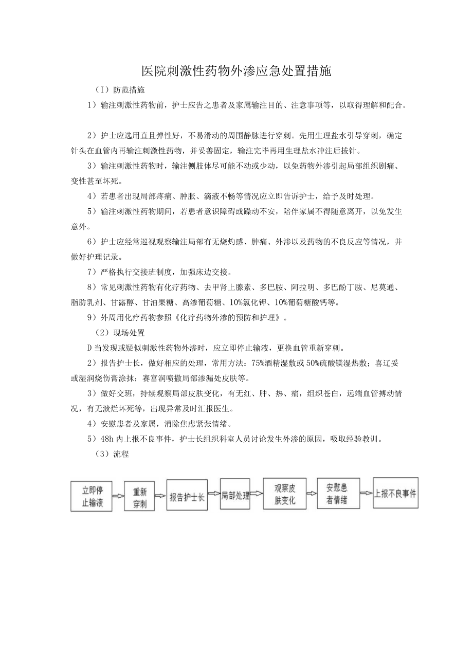 医院刺激性药物外渗应急处置措施.docx_第1页