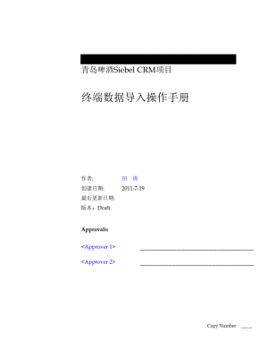 青啤Siebel CRM终端数据导入操作手册V10.docx