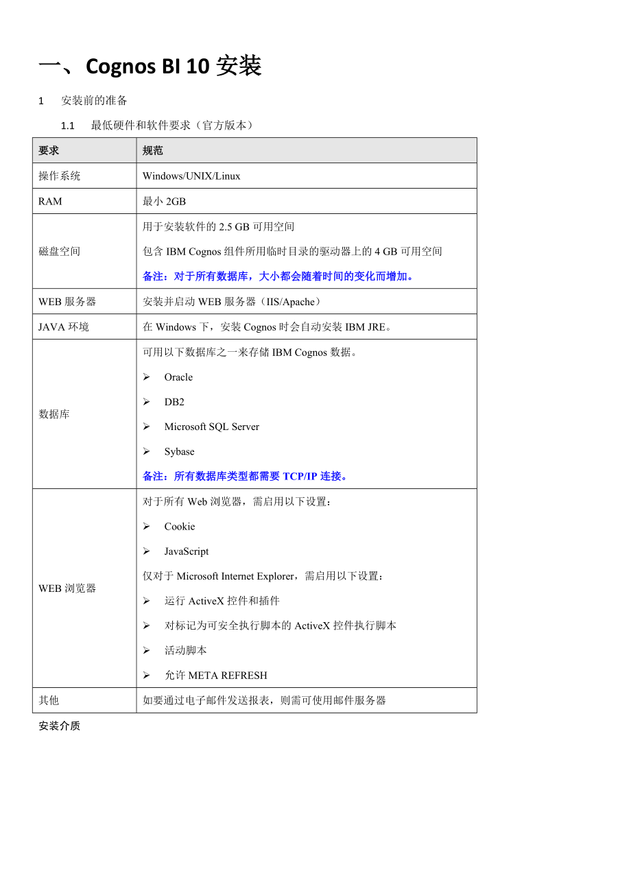 CognosBI10安装配置详解.docx_第1页