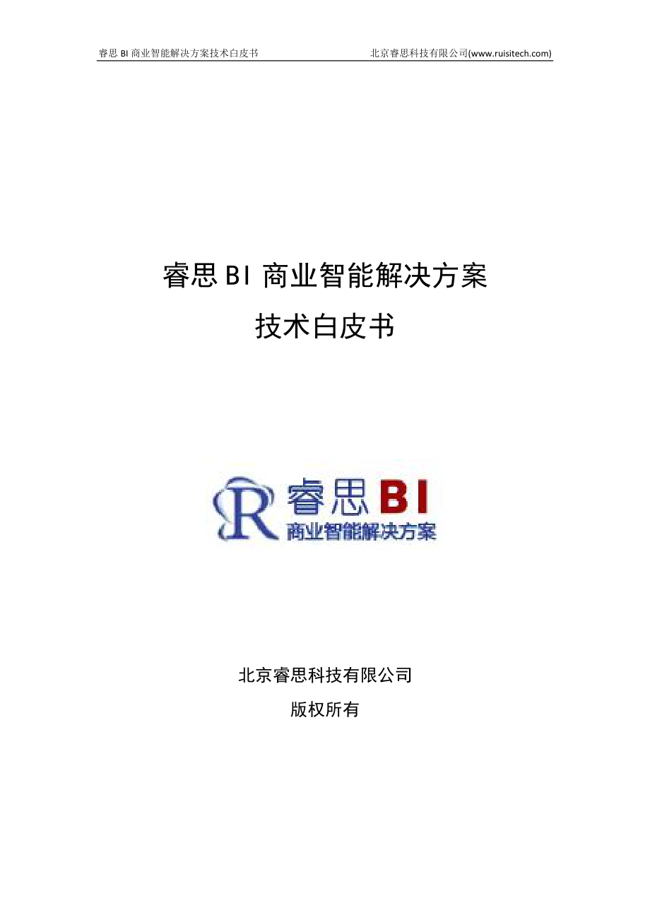 睿思BI商业智能解决方案技术白皮书.docx_第1页