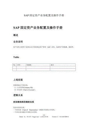 SAP固定资产业务配置及操作手册.docx